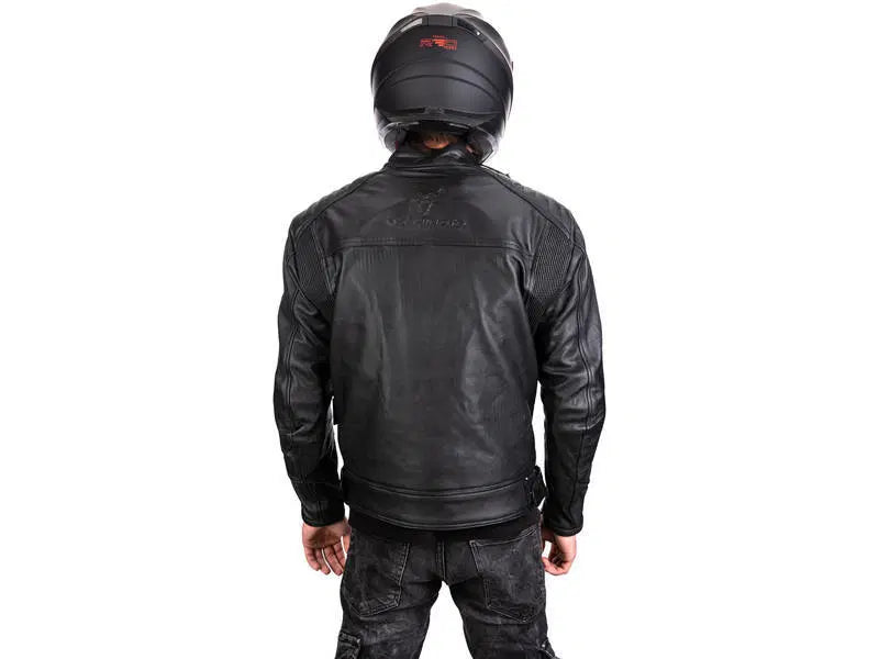 Load image into Gallery viewer, מעיל עור ממוגן לאופנוע/קטנוע שחור + כפפות חורף מתנה CAT2MOTO VEGA