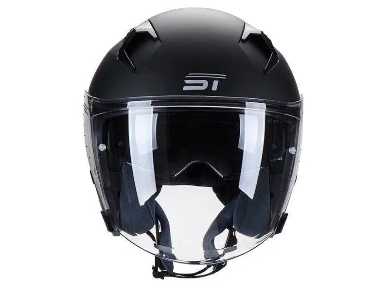 Load image into Gallery viewer, קסדה 3/4 אס טי שחור מט כולל דיבורית מתנה ST Z-301