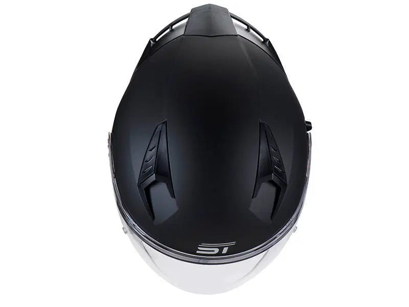 Load image into Gallery viewer, קסדה 3/4 אס טי שחור מט כולל דיבורית מתנה ST Z-301