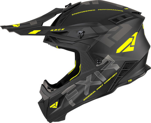 Load image into Gallery viewer, קסדה לאופנוע שטח/טרקטורון אפ איקס אר שחור/צהוב FXR Helium 22.06