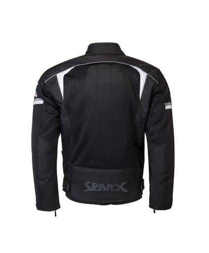 Load image into Gallery viewer, מעיל לאופנוע רב עונתי נשים ספרקס שחור/לבן SPARX Force Ladies