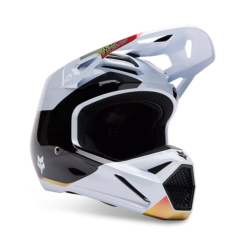 Load image into Gallery viewer, קסדת שטח לאופנוע/טרקטורון פוקס וי 1 לבן FOX V1 Hello Future V25