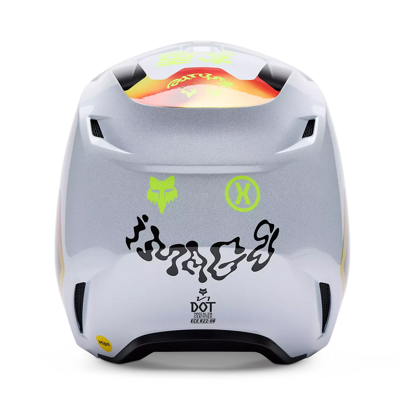 Load image into Gallery viewer, קסדת שטח לאופנוע/טרקטורון פוקס וי 1 לבן FOX V1 Hello Future V25