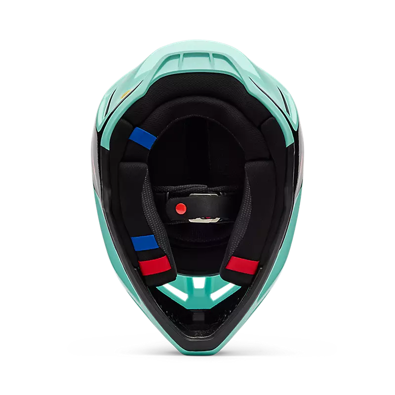 Load image into Gallery viewer, קסדה לאופנוע שטח/טרקטורון פוקס וי 3 תכלת/שחור FOX V3 Drip V26