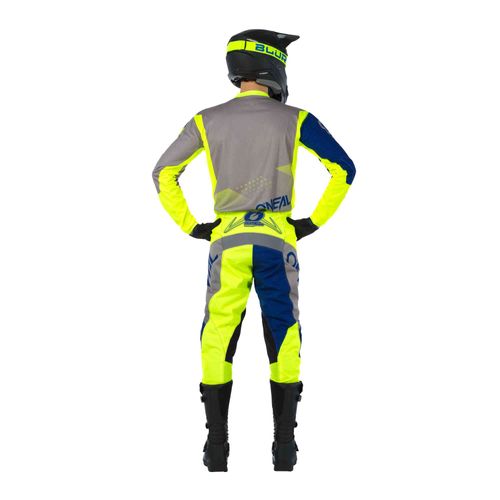 Load image into Gallery viewer, חליפת רכיבה לאופנוע שטח/טרקטורון אוניל אפור/כחול/צהוב ONEAL Element Factor