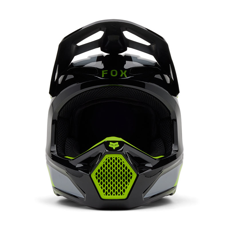 Load image into Gallery viewer, קסדת שטח לאופנוע/טרקטורון פוקס וי 1 שחור/אפור/צהוב FOX V1 Lean V25