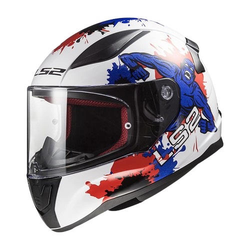 Load image into Gallery viewer, קסדה אל אס 2 רפיד מיני לילדים מלאה לכביש לבן/כחול Ls2 FF353 Rapid Mini