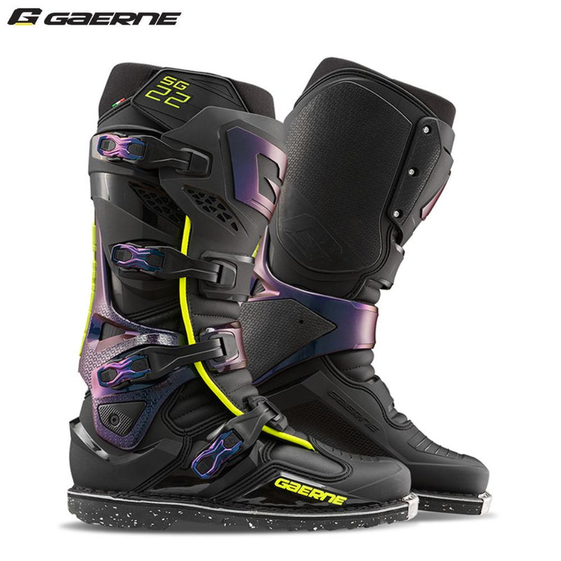 Load image into Gallery viewer, מגף רכיבה לאופנוע שטח/טרקטורון גארנה אס גי 22 שחור סגול GAERNE SG22 CHAMELEON V25