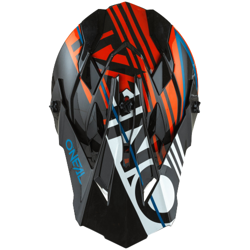 Load image into Gallery viewer, קסדה לאופנוע שטח/טרקטורון אוניל כתום/כחול ONEAL 2SRS RUSH V22