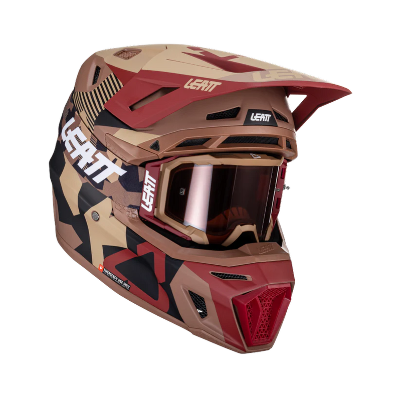 Load image into Gallery viewer, קסדה לאופנוע שטח/טרקטורון כולל משקף ליט חום LEATT 8.5 RubyStone V24