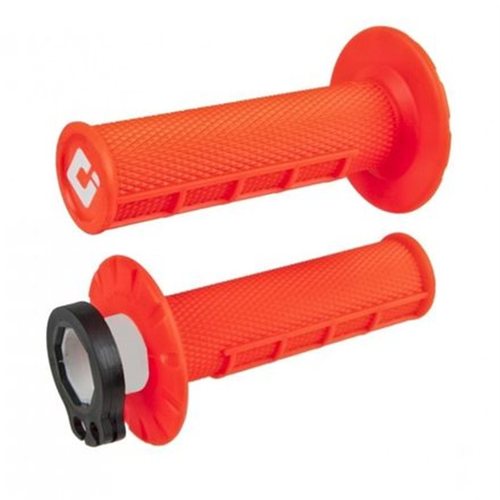 Load image into Gallery viewer, גריפים ננעלים חצי וופל כתום לאופנוע שטח כולל מתאמים ODI V2