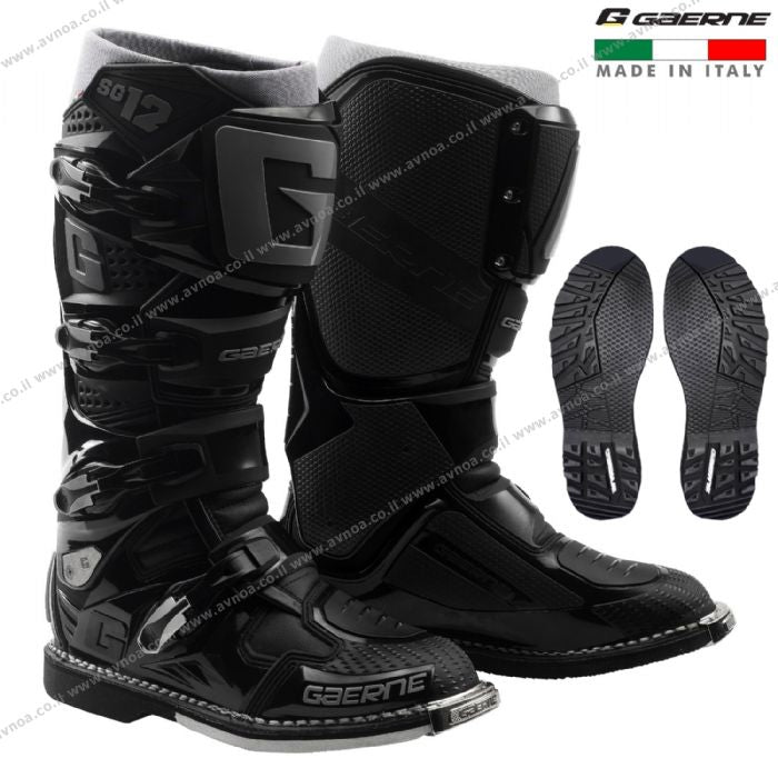 Load image into Gallery viewer, מגף רכיבה לאופנוע שטח/טרקטורון גארנה אס גי 12 שחור GAERNE SG12