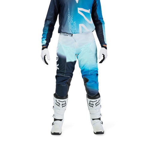 Load image into Gallery viewer, חליפת רכיבה לאופנוע שטח/טרקטורון פוקס 180 לבן/כחול FOX 180 AIR HAZE V25