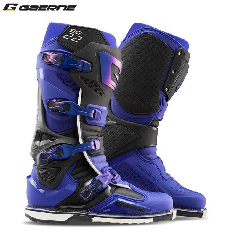 Load image into Gallery viewer, מגף רכיבה לאופנוע שטח/טרקטורון גארנה אס גי 22 כחול סגול GAERNE SG22 Future Dusk V25