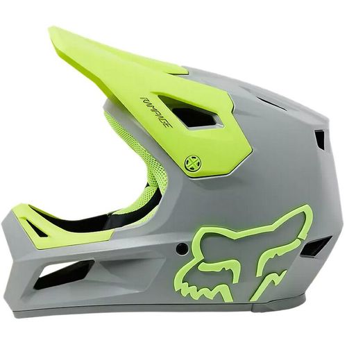 Load image into Gallery viewer, קסדה פול פייס ילדים לאופניים פוקס רמפייג אפור/צהוב FOX Rampage V23