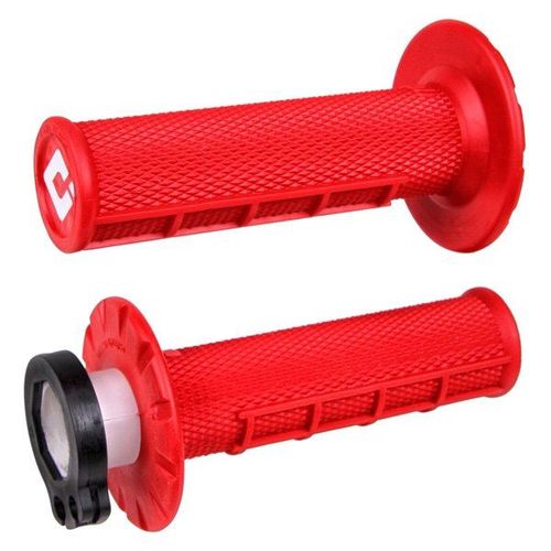 Load image into Gallery viewer, גריפים ננעלים חצי וופל אדום לאופנוע שטח כולל מתאמים ODI V2