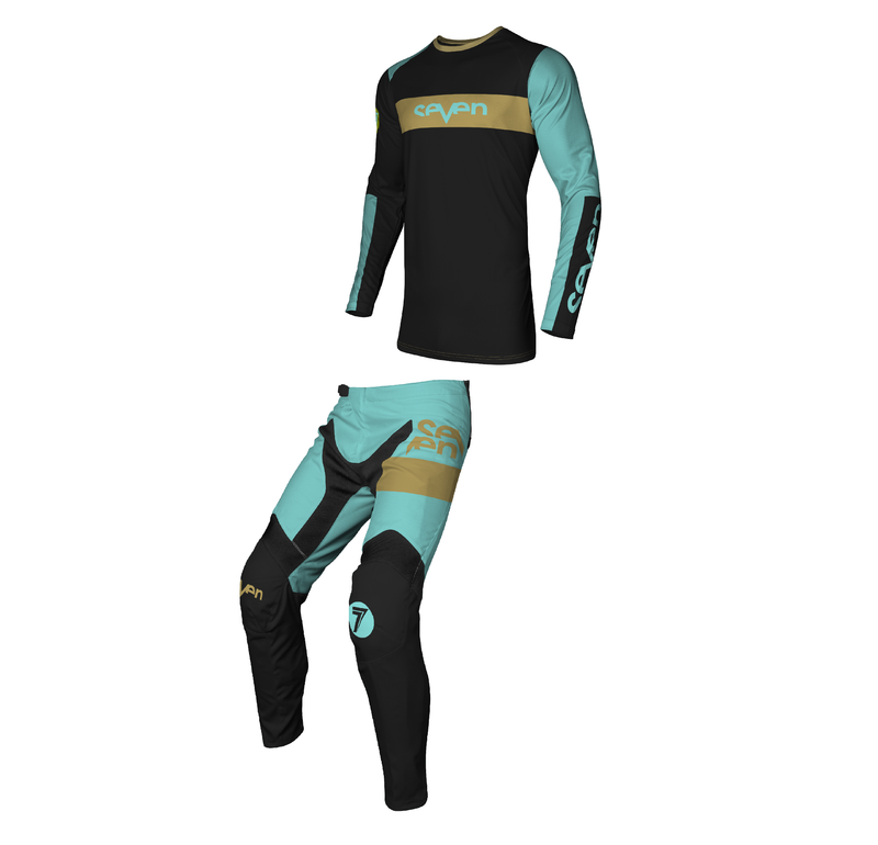 Load image into Gallery viewer, חליפת רכיבה לאופנוע שטח/טקרטורן סבן ווקס Seven Vox Fracture Aruba/Gold V25