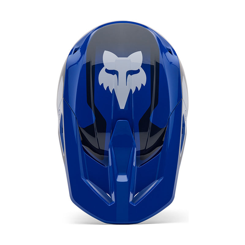 Load image into Gallery viewer, קסדת שטח לאופנוע שטח/טרקטורון פוקס וי 1 כחול/לבן FOX V1 Lean V25