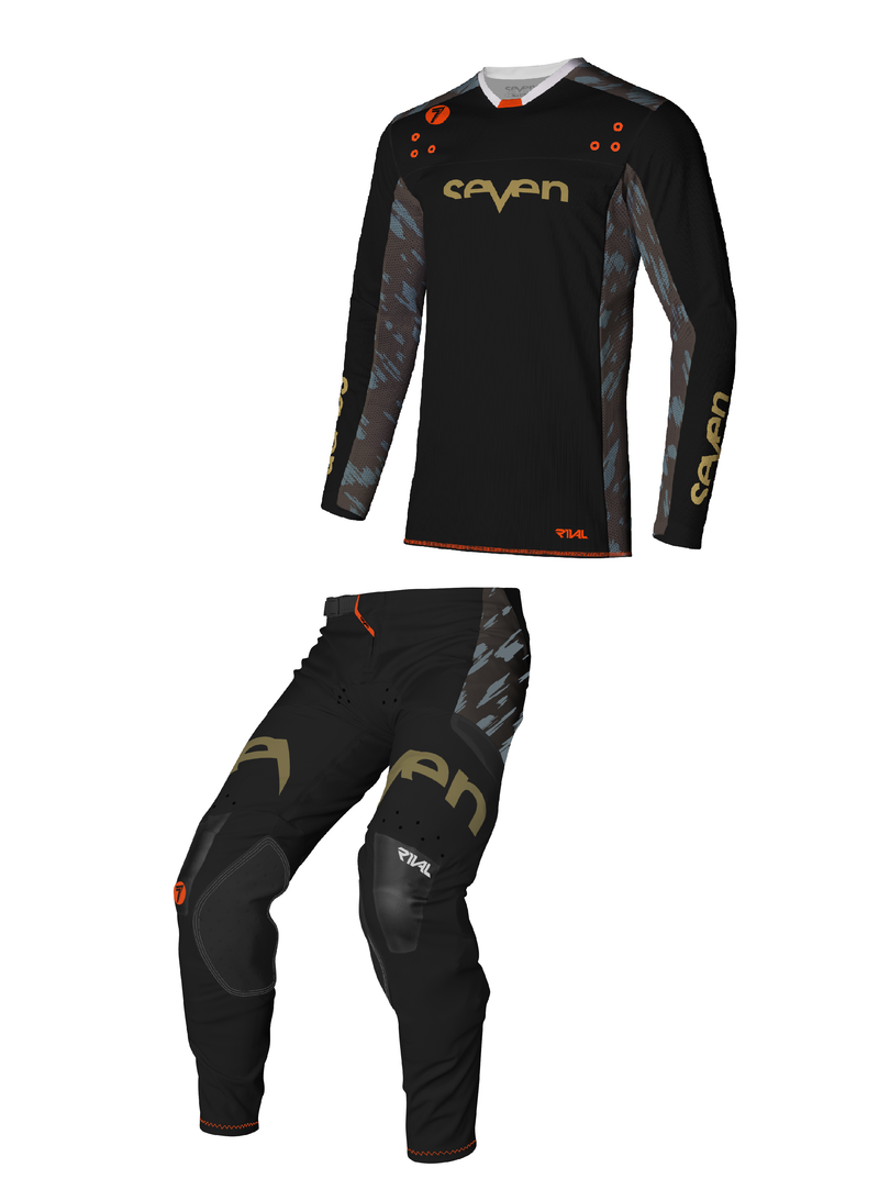 Load image into Gallery viewer, חליפת רכיבה לאופנוע/טרקטורון סבן ריבל SEVEN Rival Clash Black/Brandy V25