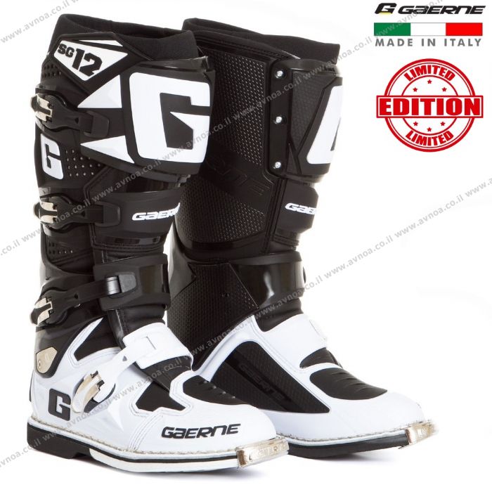 Load image into Gallery viewer, מגף רכיבה לאופנוע שטח/טרקטורון גארנה אס גי 12 שחור/לבן GAERNE SG12