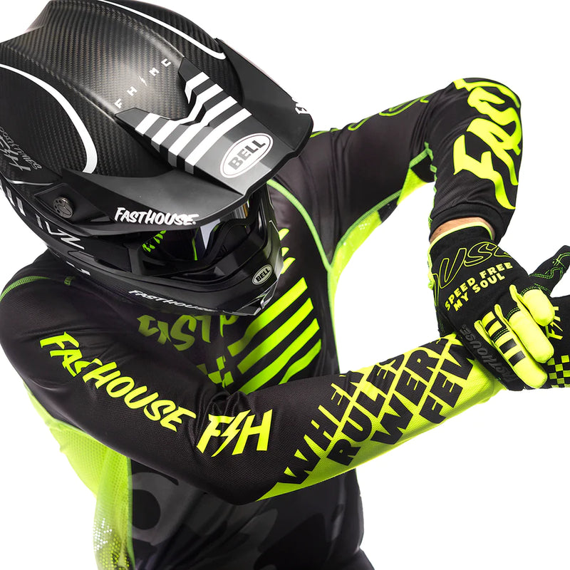 Load image into Gallery viewer, חליפת רכיבה פסטהאוס גריינדוס שחור/צהוב Fasthouse Grindhouse Riot 24