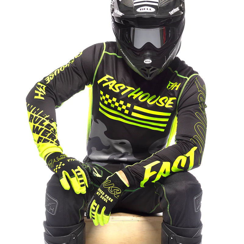 Load image into Gallery viewer, חליפת רכיבה פסטהאוס גריינדוס שחור/צהוב Fasthouse Grindhouse Riot 24