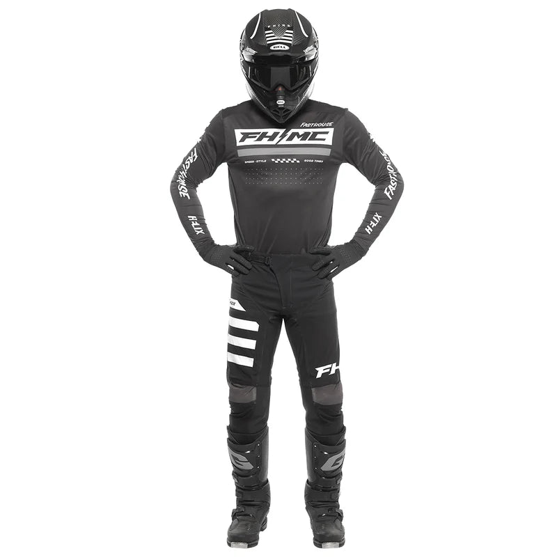 Load image into Gallery viewer, חליפת רכיבה פסטהאוס הליקס שחור/לבן Fasthouse Helix Podium V25