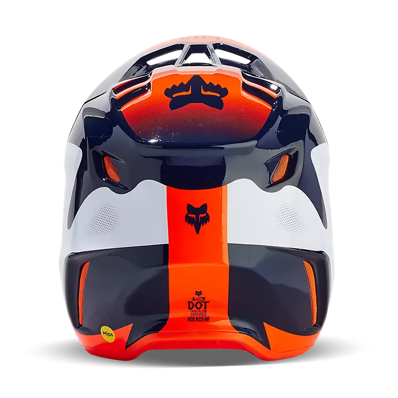 Load image into Gallery viewer, קסדה לאופנוע שטח/טרקטורון פוקס וי 3 כחול/כתום FOX V3 Revise V24