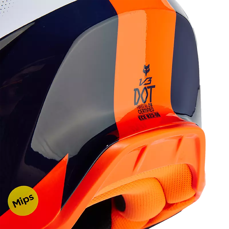 Load image into Gallery viewer, קסדה לאופנוע שטח/טרקטורון פוקס וי 3 כחול/כתום FOX V3 Revise V24