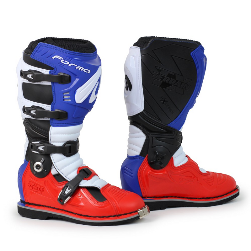 Load image into Gallery viewer, מגפי רכיבה לאופנוע שטח/טרקטורון פורמה כחול/אדום/לבן Forma Terrain Evolution TX V24