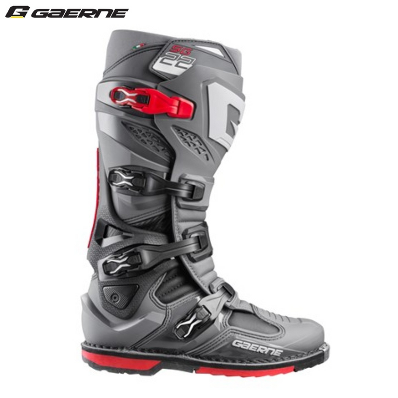 Load image into Gallery viewer, מגף רכיבה לאופנוע גארנה אס גי 22 אפור/אדום/שחור Gaerne SG22