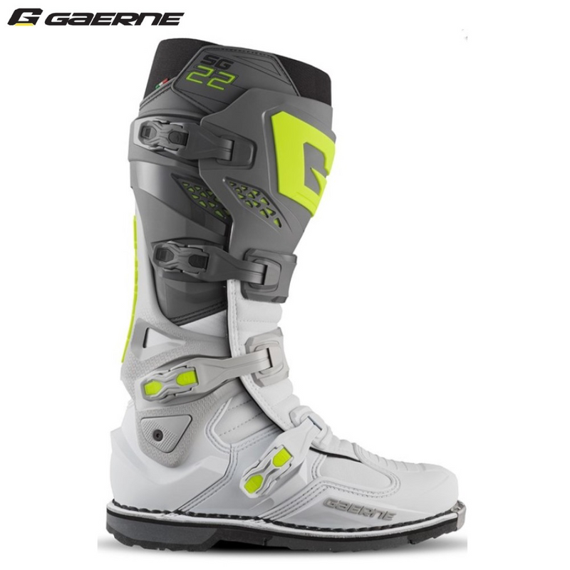 Load image into Gallery viewer, מגף רכיבה לאופנוע גארנה אס גי 22 אפור/צהוב/לבן Gaerne SG22