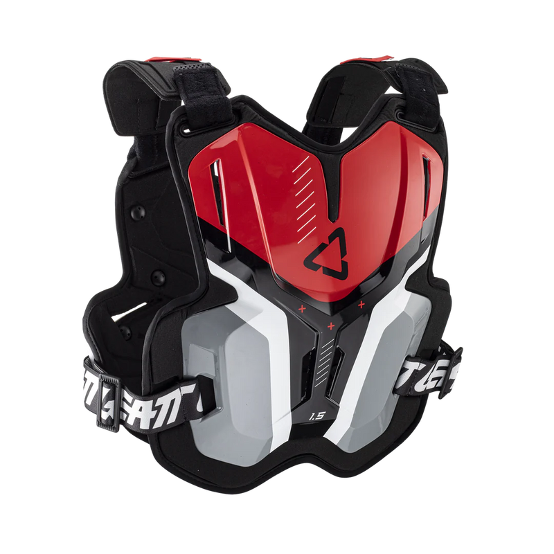 Load image into Gallery viewer, מגן חזה וגב צביצב ליט 1.5 אפור/אדום LEATT Chest Protector 1.5 Titanium V23