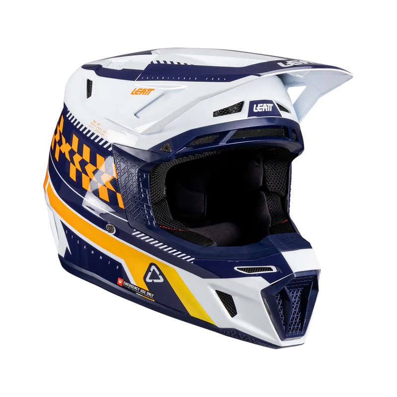 Load image into Gallery viewer, קסדה לאופנוע שטח/טרקטורון כולל משקף ליט כתום/כחול LEATT 8.5 Orange V26