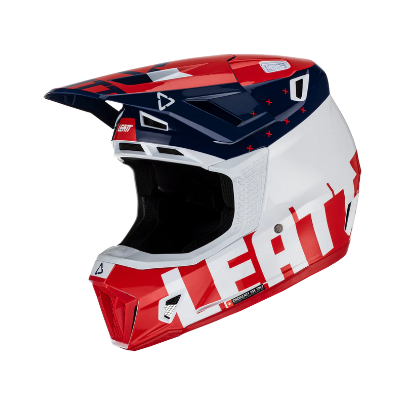 Load image into Gallery viewer, קסדה לאופנוע שטח/טרקטורון כולל משקף ליט כחול/אדום LEATT 7.5 Royal