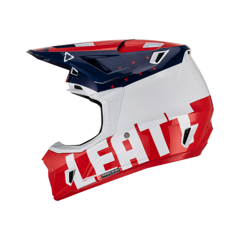 Load image into Gallery viewer, קסדה לאופנוע שטח/טרקטורון כולל משקף ליט כחול/אדום LEATT 7.5 Royal