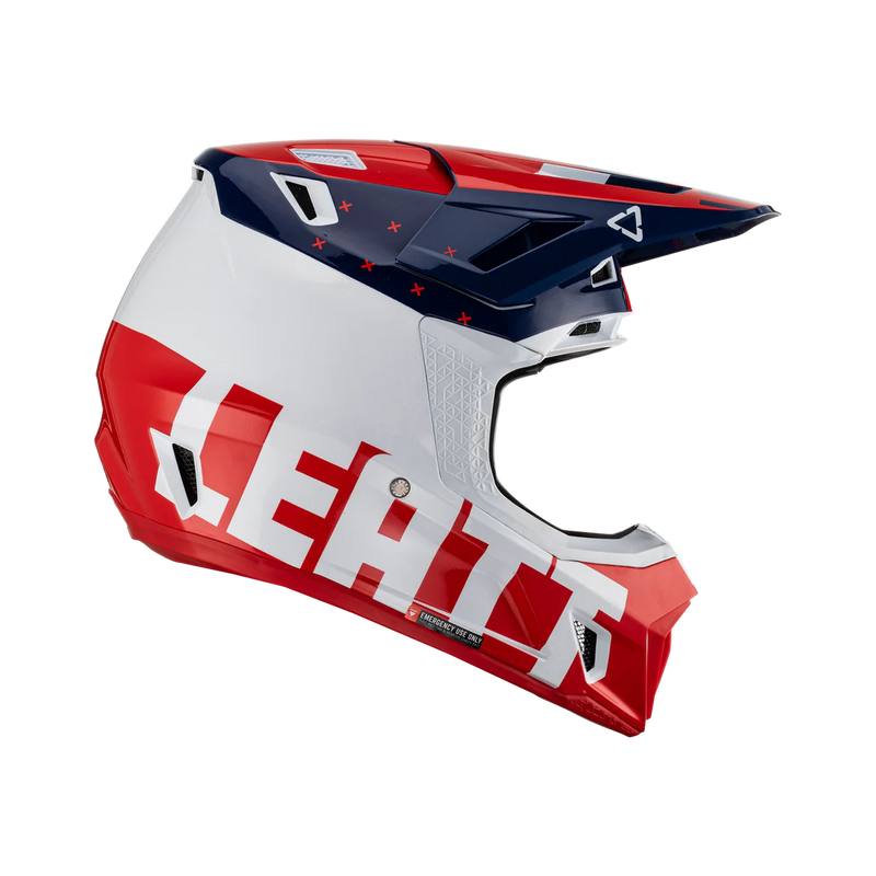 Load image into Gallery viewer, קסדה לאופנוע שטח/טרקטורון כולל משקף ליט כחול/אדום LEATT 7.5 Royal