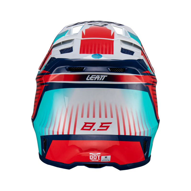 Load image into Gallery viewer, קסדה לאופנוע שטח/טרקטורון כולל משקף ליט אדום/לבן LEATT 8.5 ROYAL V23