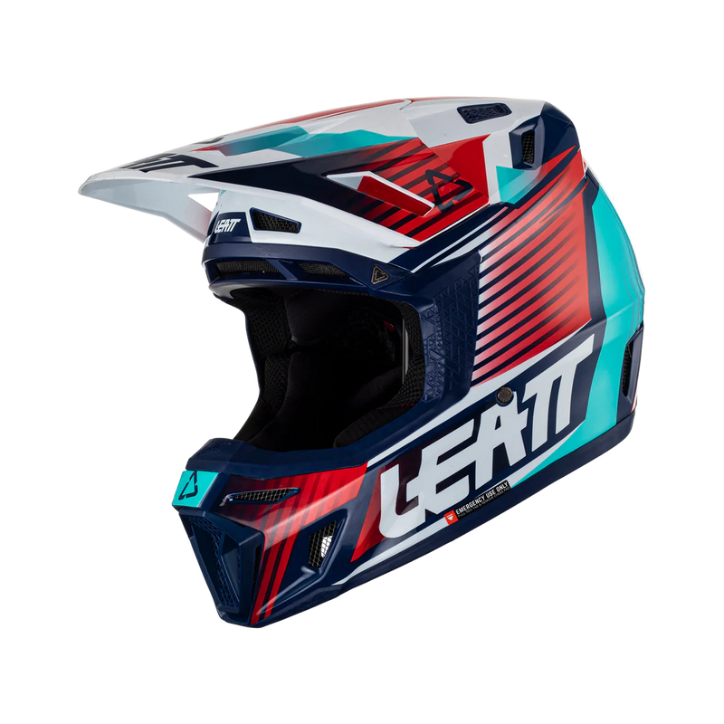 Load image into Gallery viewer, קסדה לאופנוע שטח/טרקטורון כולל משקף ליט אדום/לבן LEATT 8.5 ROYAL V23