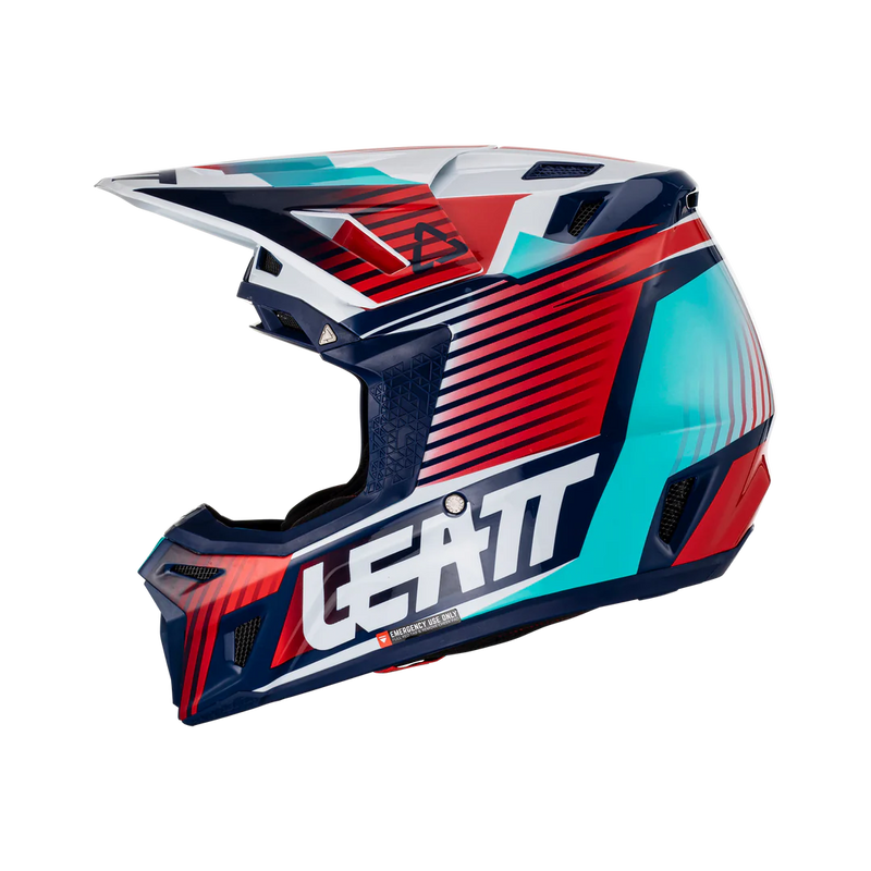 Load image into Gallery viewer, קסדה לאופנוע שטח/טרקטורון כולל משקף ליט אדום/לבן LEATT 8.5 ROYAL V23