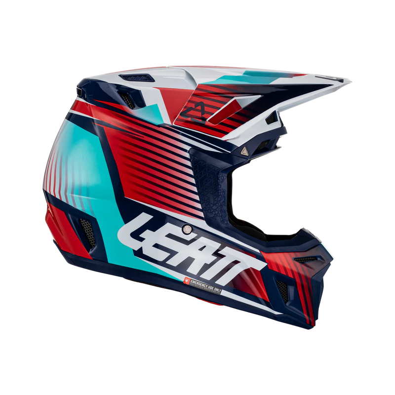 Load image into Gallery viewer, קסדה לאופנוע שטח/טרקטורון כולל משקף ליט אדום/לבן LEATT 8.5 ROYAL V23