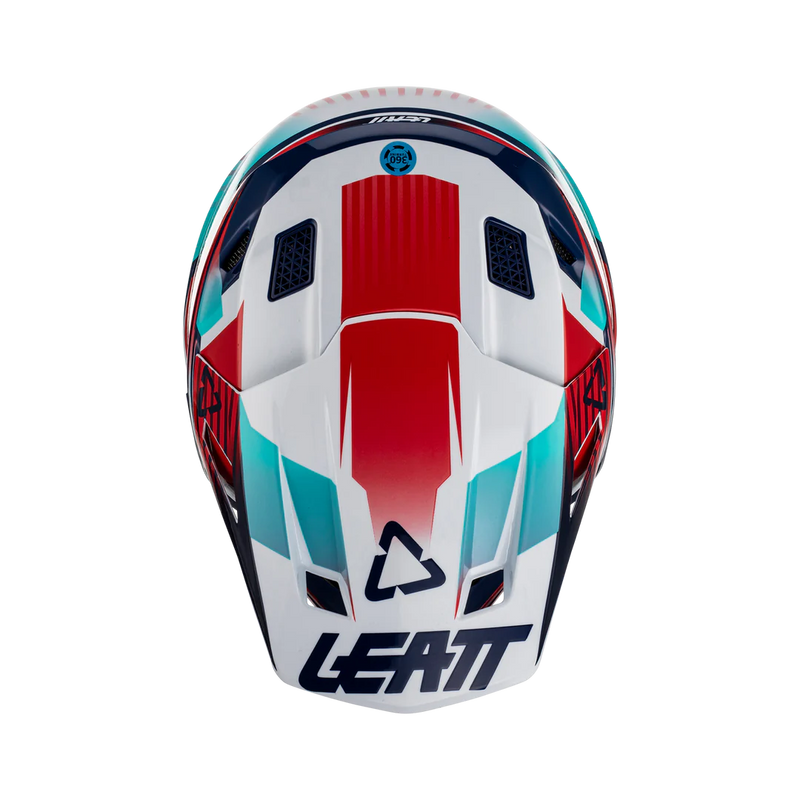 Load image into Gallery viewer, קסדה לאופנוע שטח/טרקטורון כולל משקף ליט אדום/לבן LEATT 8.5 ROYAL V23