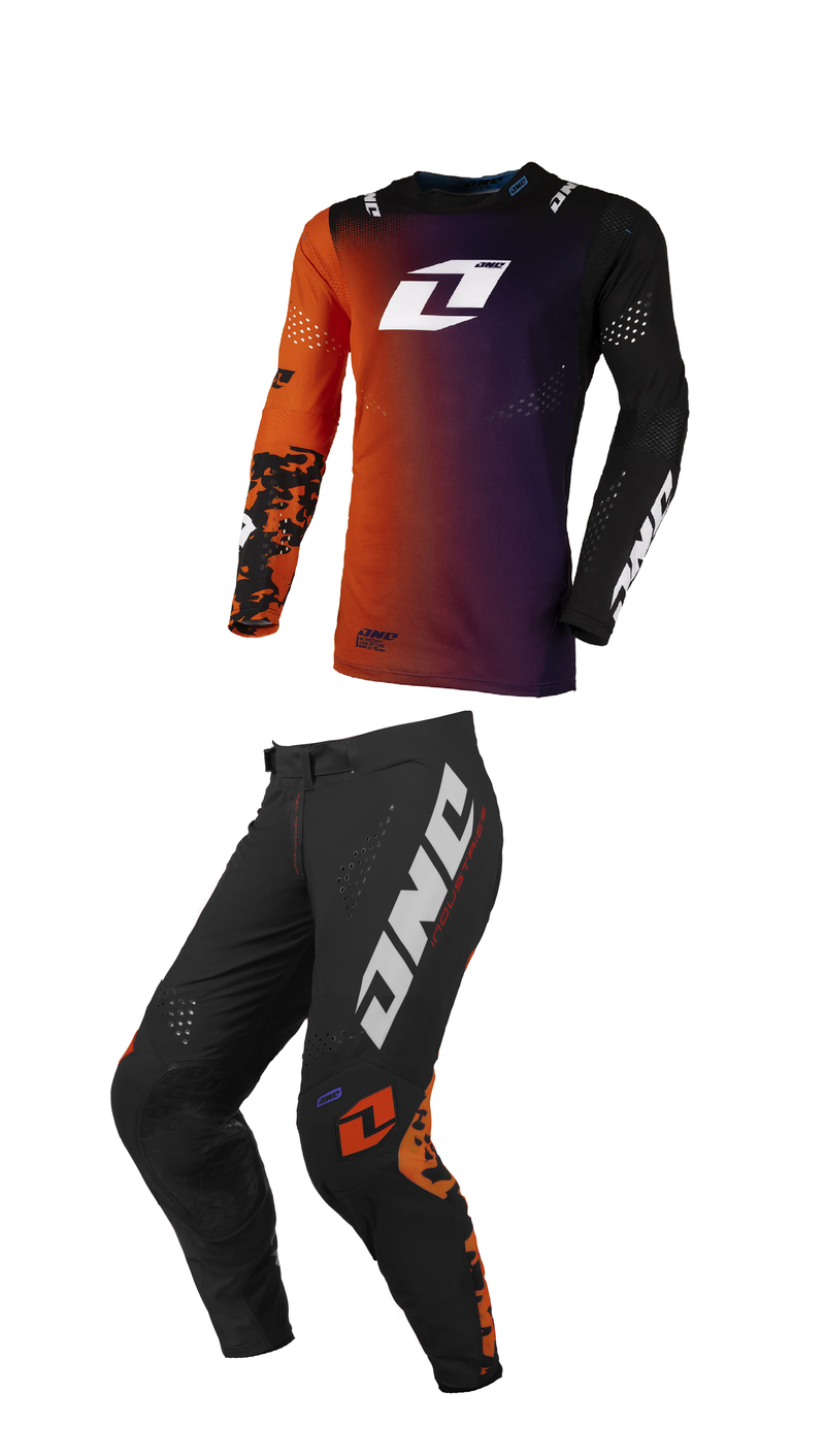 Load image into Gallery viewer, חליפת רכיבה לאופנוע שטח/טרקטורון וואון שחור/כתוםONE X-197 Daze Orange V25