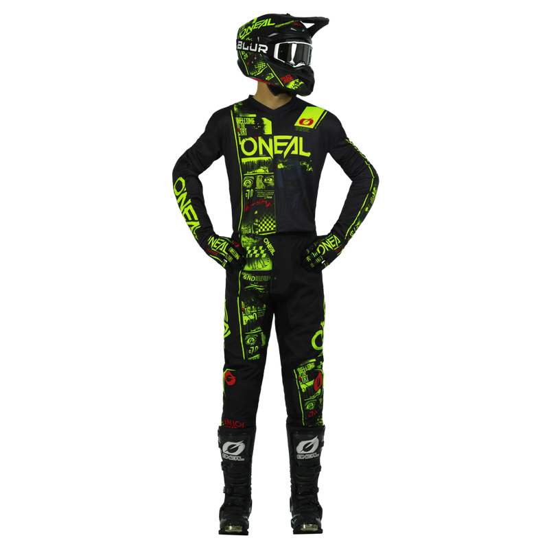 Load image into Gallery viewer, חליפת רכיבה לאופנוע שטח/טרקטורון אוניל שחור/צהוב ONEAL Element Attack