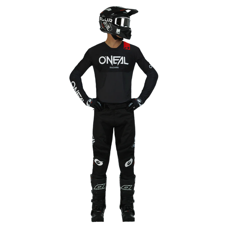 Load image into Gallery viewer, חליפת רכיבה לאופנוע שטח/טרקטורון אוניל שחור/אפור ONEAL Mayhem Hexx