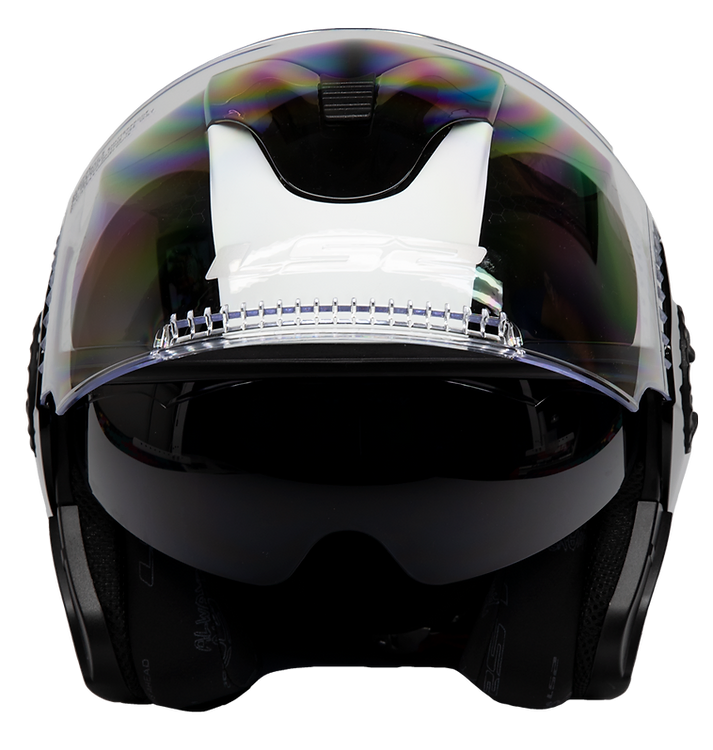 Load image into Gallery viewer, קסדה 3/4 אל אס 2 ורסו שחור/לבן LS2 Verso Rave