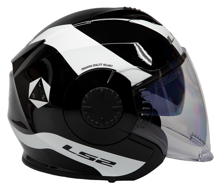 Load image into Gallery viewer, קסדה 3/4 אל אס 2 ורסו שחור/לבן LS2 Verso Rave