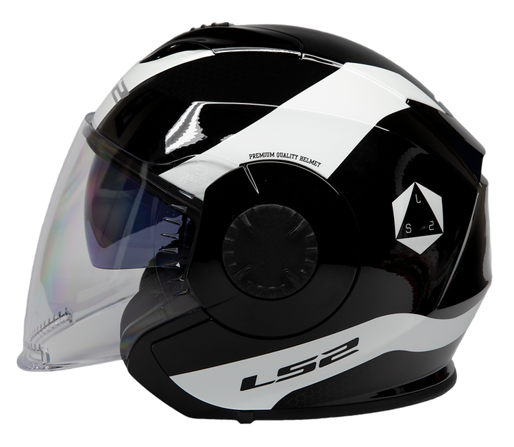 Load image into Gallery viewer, קסדה 3/4 אל אס 2 ורסו שחור/לבן LS2 Verso Rave