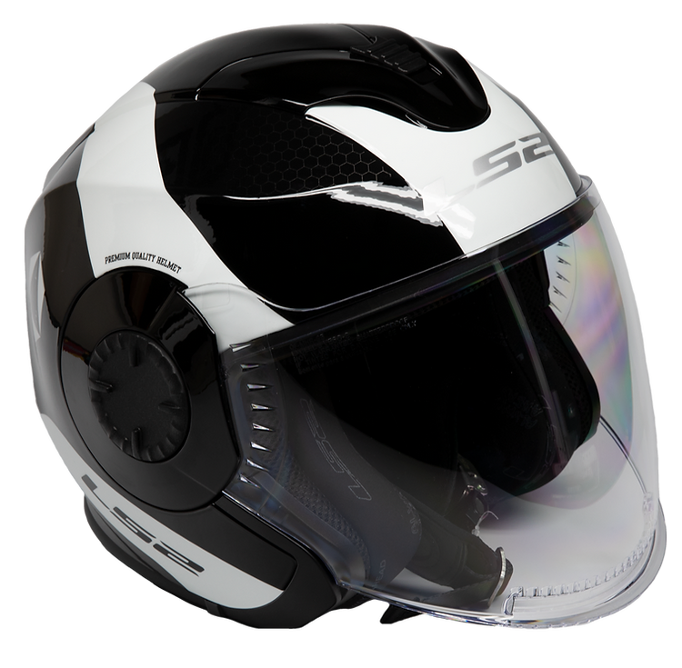 Load image into Gallery viewer, קסדה 3/4 אל אס 2 ורסו שחור/לבן LS2 Verso Rave