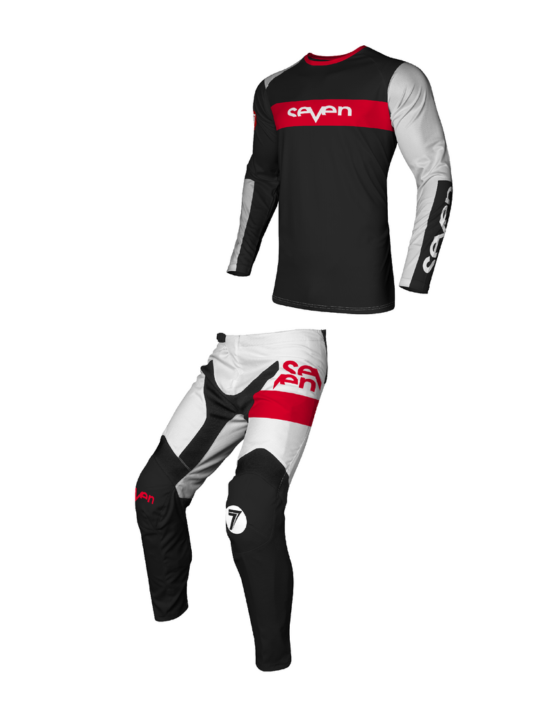 Load image into Gallery viewer, חליפת רכיבה לאופנוע שטח/טקרטורן סבן ווקס שחור/לבן Seven Vox Fracture Black/White V25